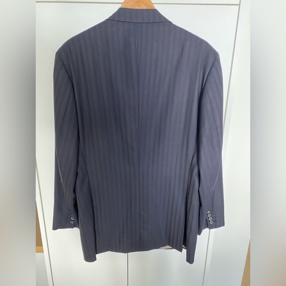 ISAIA Navy Blue Classic Pinstriped Men's Blazer 42L - Picture 3 of 10